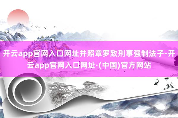 开云app官网入口网址并照章罗致刑事强制法子-开云app官网入口网址·(中国)官方网站