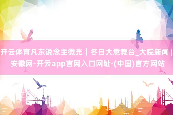 开云体育凡东说念主微光｜冬日大意舞台_大皖新闻 | 安徽网-开云app官网入口网址·(中国)官方网站