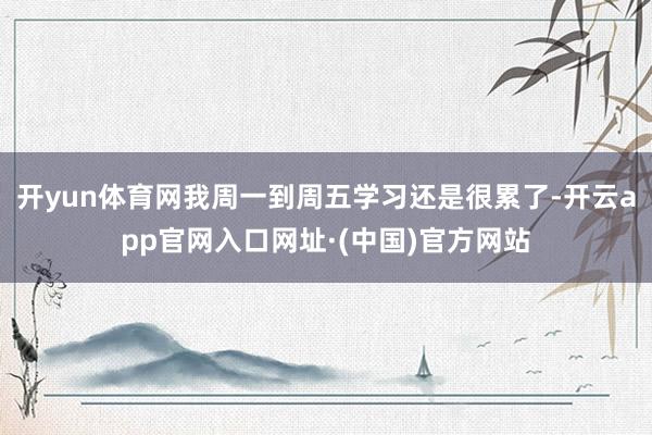 开yun体育网我周一到周五学习还是很累了-开云app官网入口网址·(中国)官方网站